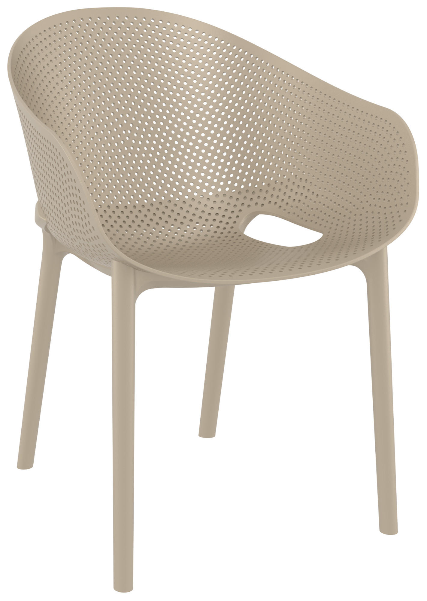 GARTENSTUHL Kunststoff Taupe - Taupe, Kunststoff (54/81/50cm) - CLP
