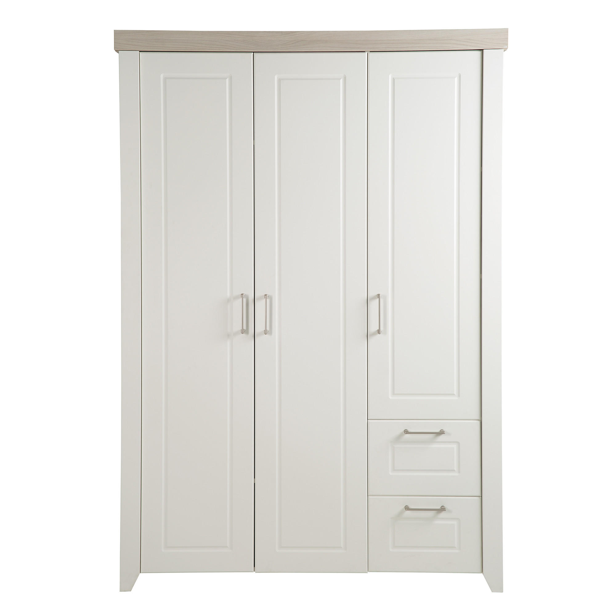 KLEIDERSCHRANK Felicia - Weiß, Holzwerkstoff/Metall (138.5/199/52.5cm) - Roba