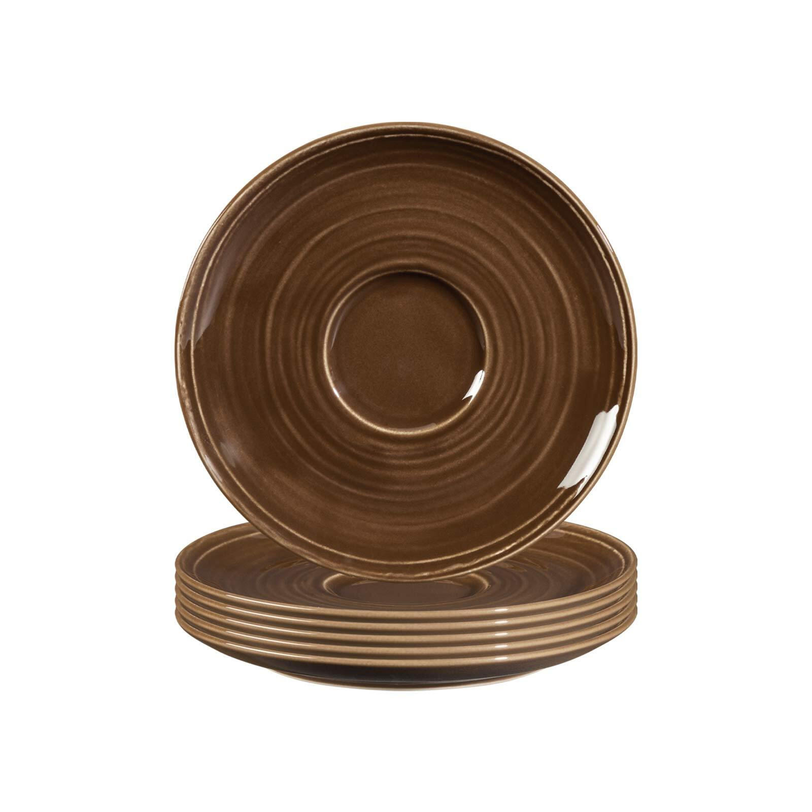 KOMBI-UNTERTASSEN Terra Erdbraun ø 16,1 cm 6er Set - Braun, Keramik (16.1cm) - Seltmann Weiden