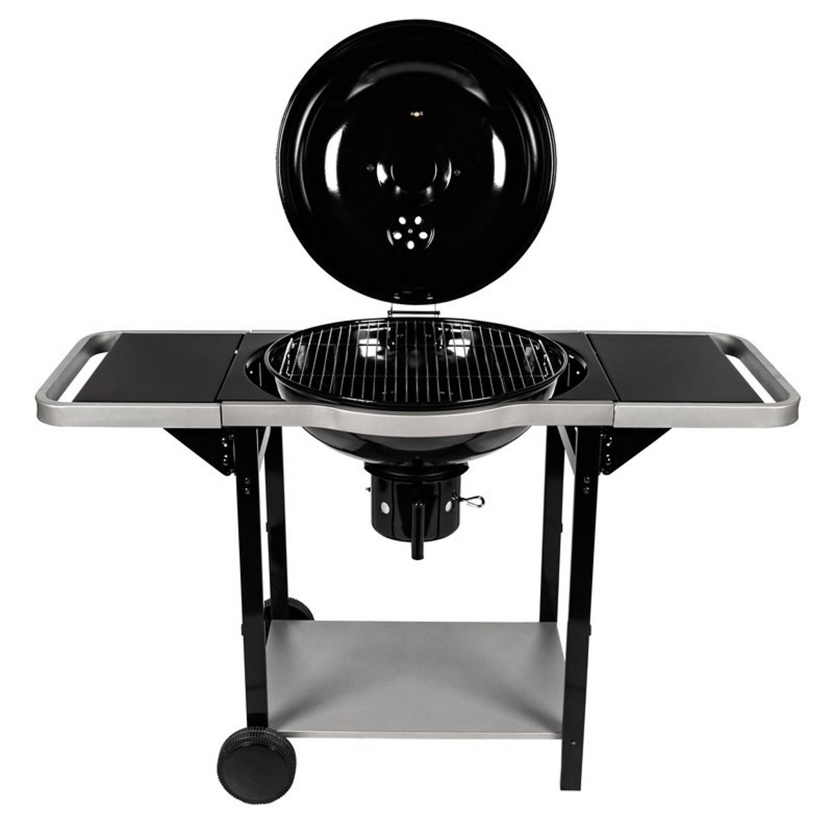KUGELKOHLEGRILL Schwarz - Schwarz, Metall (58.5/104/135.5cm) - Somagic