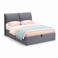 ČALOUNĚNÁ POSTEL 140/200 cm v šedé barvě ze sametu s úložným prostorem a 3 zásuvkami - šedá, kov/kompozitní dřevo (140/200cm) - CHICFURN