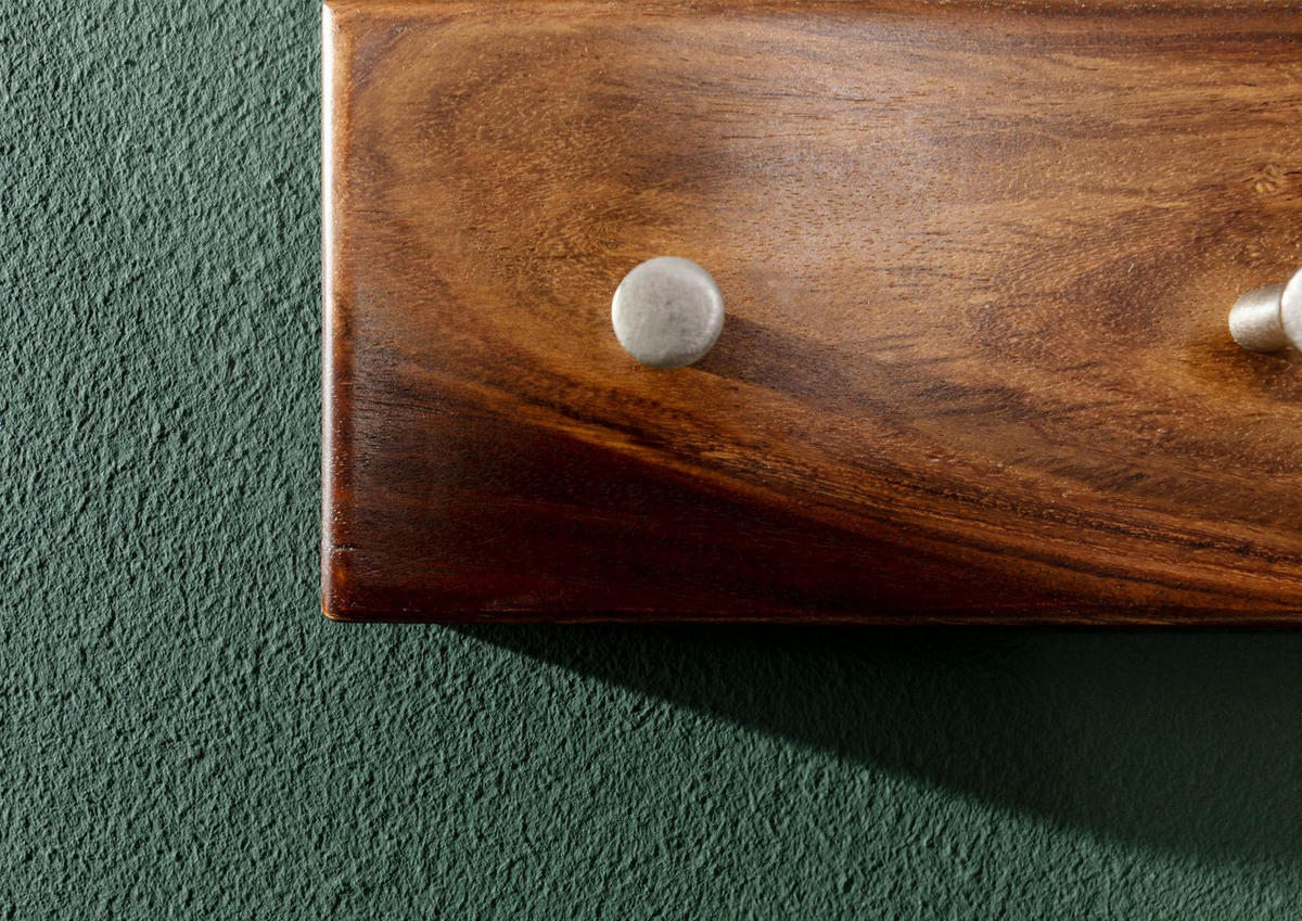 WANDGARDEROBE Sheesham 70x5x10 walnuss gewachst TORONTO #240 - Walnussfarben, Holzwerkstoff (70/10/5cm)