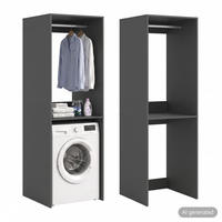 WASCHMASCHINENSCHRANK FREE (B/H/T: ca. 66/195/66 cm) in anthrazit/anthrazit - Anthrazit, Holzwerkstoff (66/195/66cm) - Homes & Jones