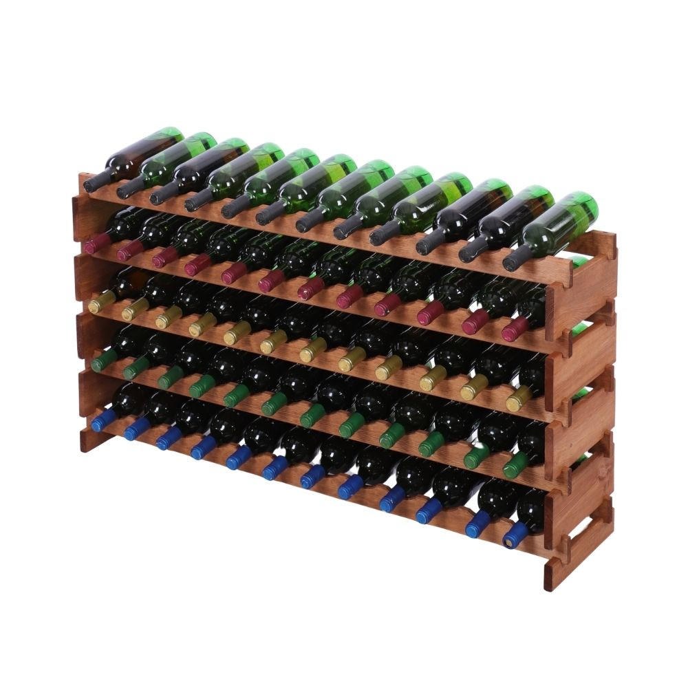WEINREGAL VINOTECA FLEX PRO HxBxT 65x123x28cm 60 Flaschen auf 5 Ebenen Braun geölt - Braun, Holz (123/65/28cm) - PROREGAL