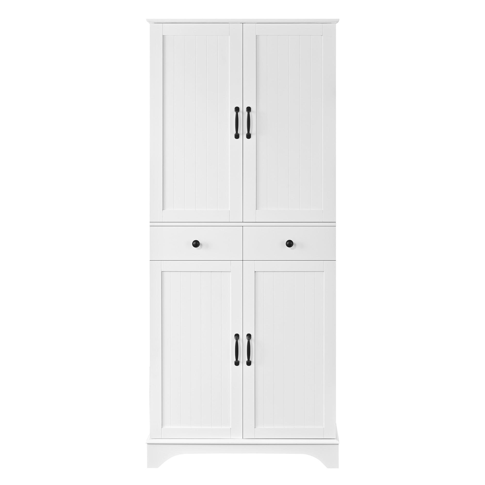 BUFFETSCHRANK Weiß 77/40/181 cm - Weiß, Holz (77/181/40cm) - PANGIVO