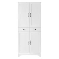 BUFFETSCHRANK Weiß 77/40/181 cm - Weiß, Holz (77/181/40cm) - PANGIVO