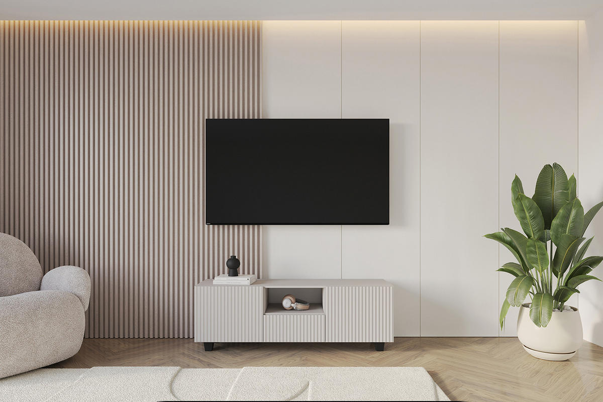 LOWBOARD NOA-2-S 140x50x41 cm - Kaschmir - Kaschmir/Schwarz, Holzwerkstoff (140/50/41cm) - ALTDECOR