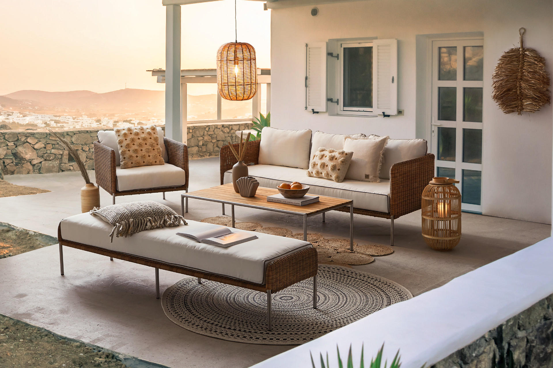 Gartenset aus Polyrattan