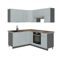 ECKKÜCHE Fame-Line Hellblau-grau/Anthrazit 160 x 190 cm, AP Eiche - Anthrazit/Blaugrau, Holzwerkstoff (190/81.6/60cm) - Vicco
