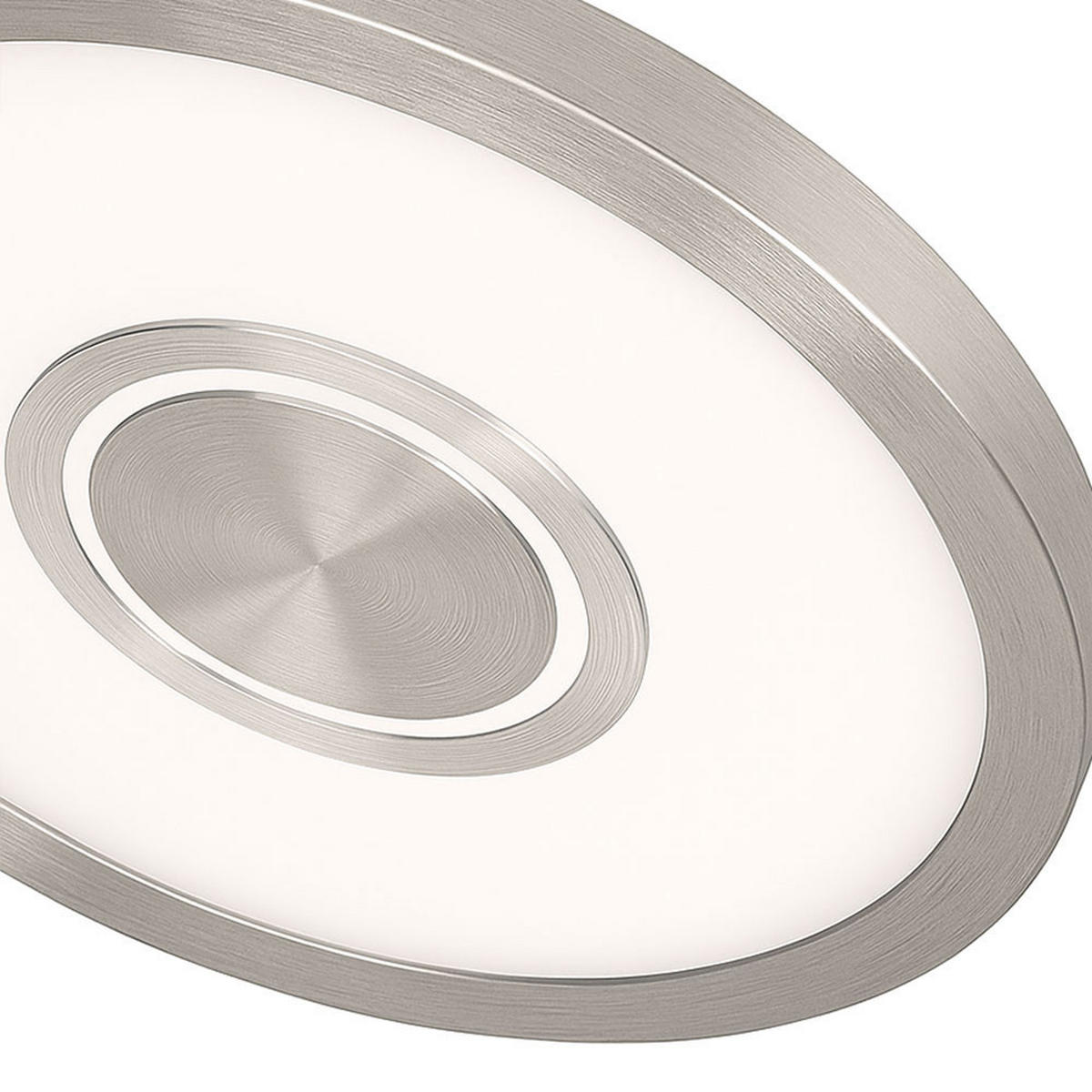 LED DECKENLEUCHTE Backlight Nickel-matt Rund - Silberfarben, Kunststoff (42.5/42.5/3.6cm) - Briloner