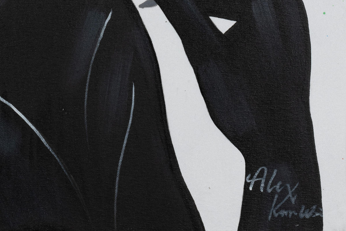 ACRYLBILD HANDGEMALT 60/90 cm - Schwarz, Holz/Textil (60/90cm) - KUNSTLOFT