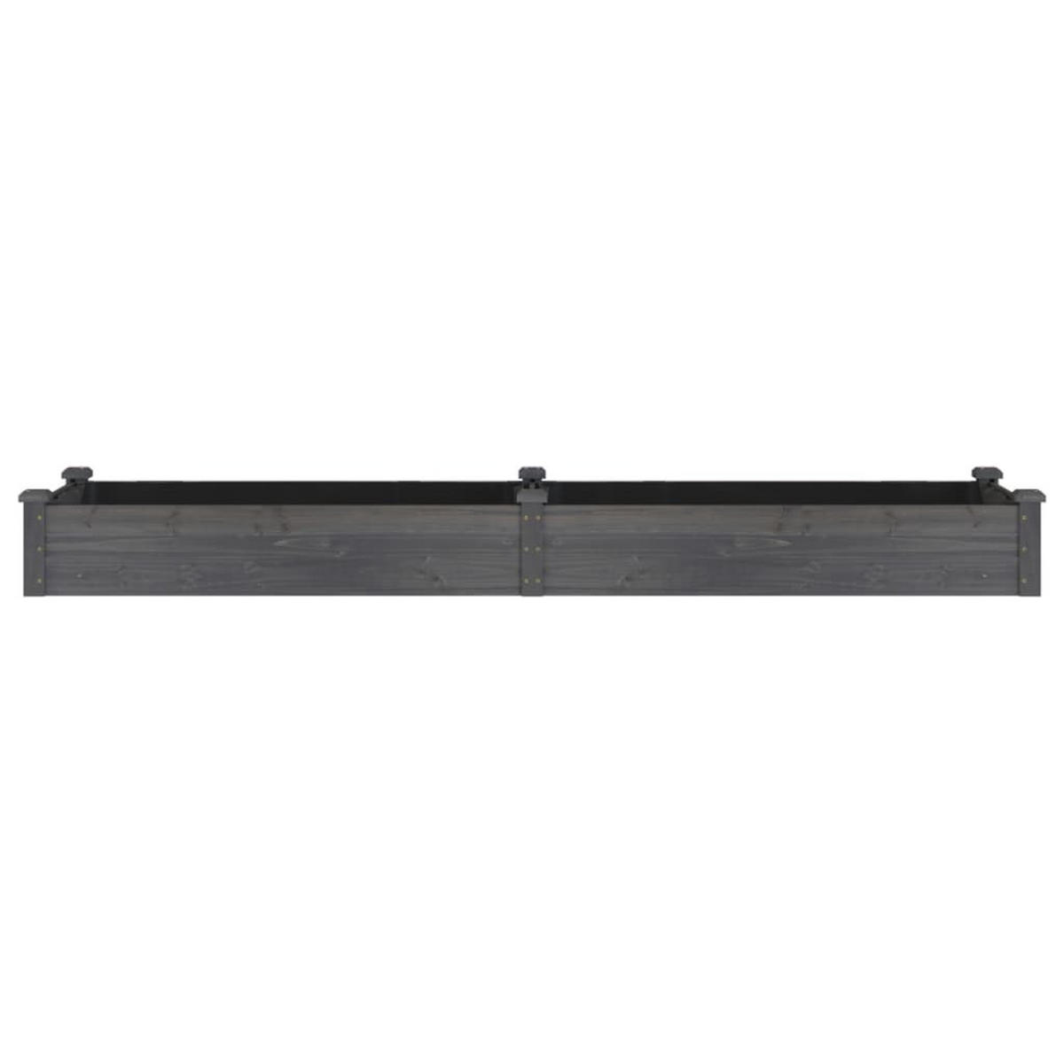 HOCHBEET mit Einsatz Grau 240x60x25 cm Massivholz Tanne - Grau, Holz (60/25/240cm) - furnicato
