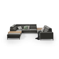 WOHNLANDSCHAFT Wohl U – Grau, mit Schlaffunktion, Bettkasten - Grau, Textil (356/88/262cm)