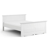 BETT Belluno Elegante Kiefer weiß lackiert 180 / 214 / 95cm - Weiß, Holz (160/200cm) - Feldmann-Wohnen