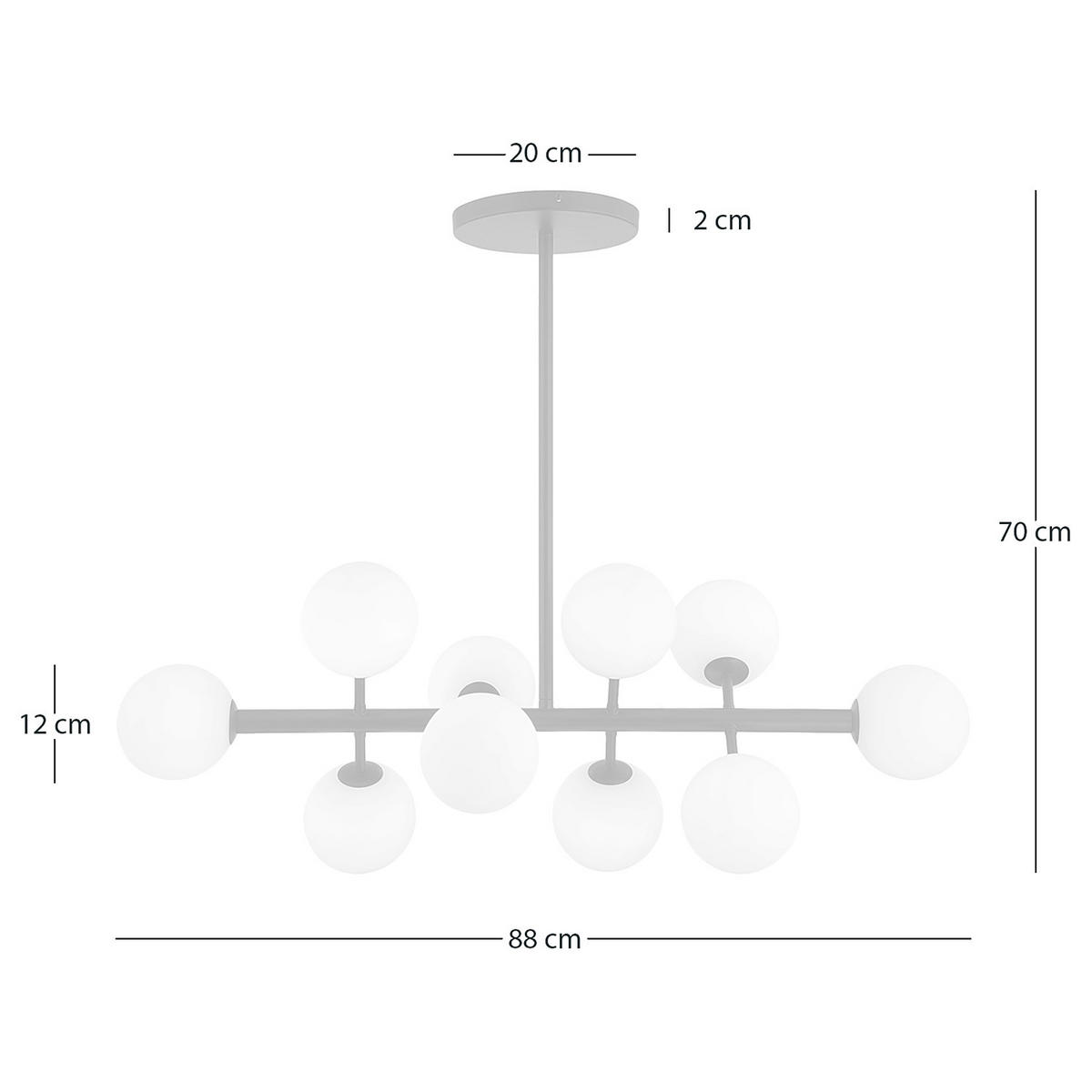 DECKENLEUCHTE 10-FLAMMIG - Glas / Metall - Transparent/Schwarz, Glas/Metall (36/88/70cm) - home24