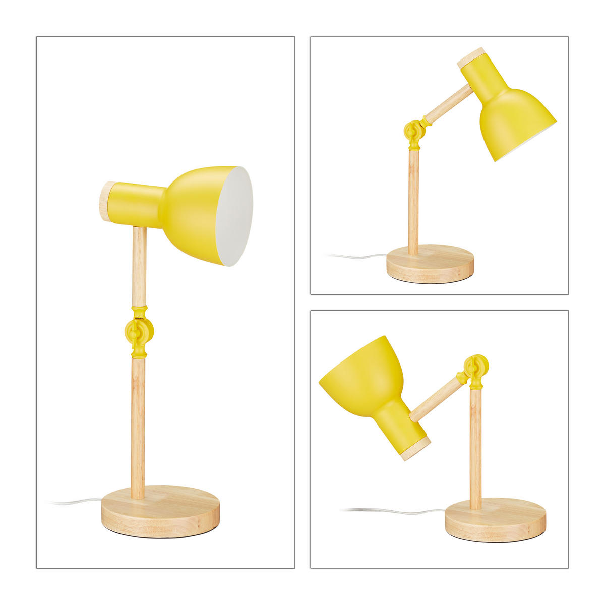 SCHREIBTISCHLAMPE - Multicolor, Holz/Kunststoff (14.5/14.5/45.5cm) - Relaxdays