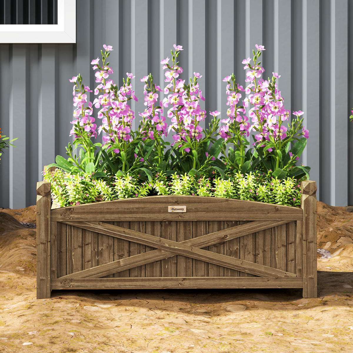 HOCHBEET DE-12206 90/39/37 cm mit Drainage Dunkelbraun - Braun, Holz (90/37/39cm) - ComfortXL