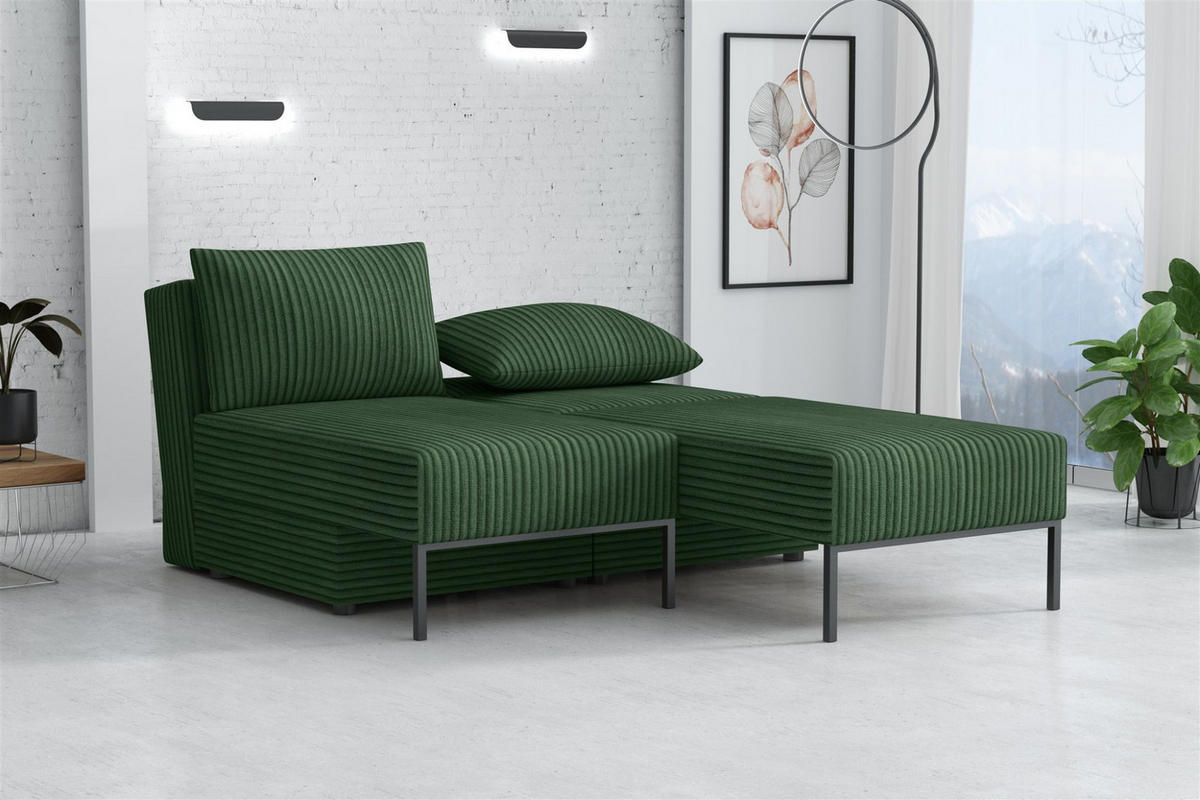SCHLAFSOFA Gorka - Grün, Holzwerkstoff/Textil (240/87/103cm) - Fun Möbel