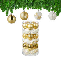 30-TLG.WEIHNACHTSKUGELN-SET - Multicolor, Kunststoff (6/7/6cm) - Relaxdays