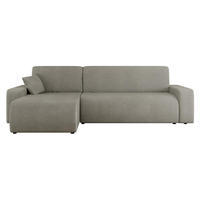 ECKSOFA Piano - Hellgrau/Schwarz, Holz/Kunststoff (244/145cm) - MIRJAN24