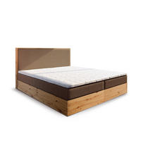 BOXBETT VERDON 180x200 cm mit Matratze und Topper - Braun - Braun, Holz (180/200cm) - MASSENO