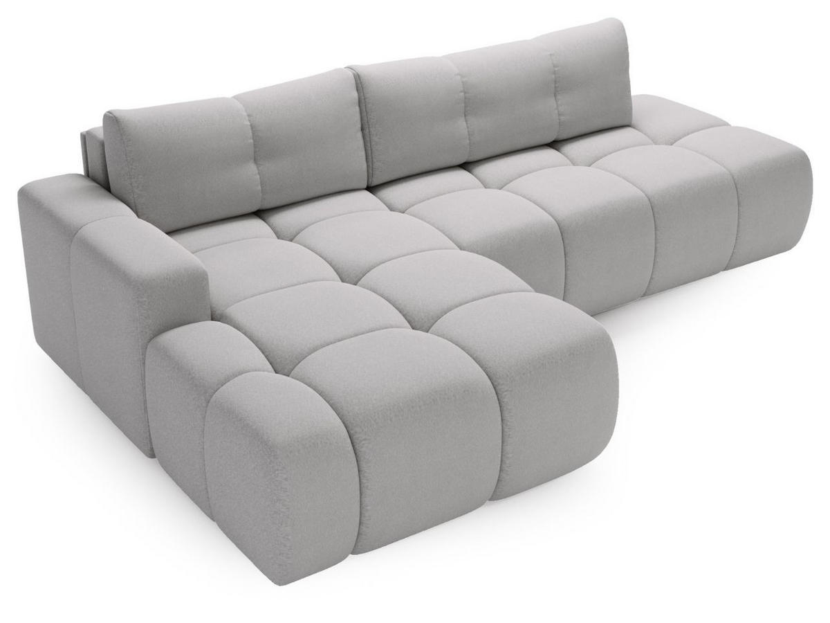 ECKSOFA Montero Bouclé-Stoff Grau Links - Grau, Holz/Textil (177/280cm) - Graingold