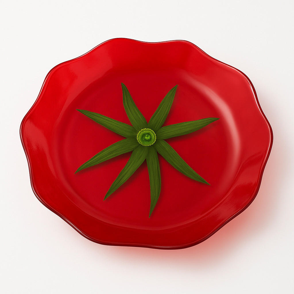 SERVIERPLATTE Aria Fresh Rot 22x22x2 cm Glas - Rot, Glas (22/2/22cm) - Mondex