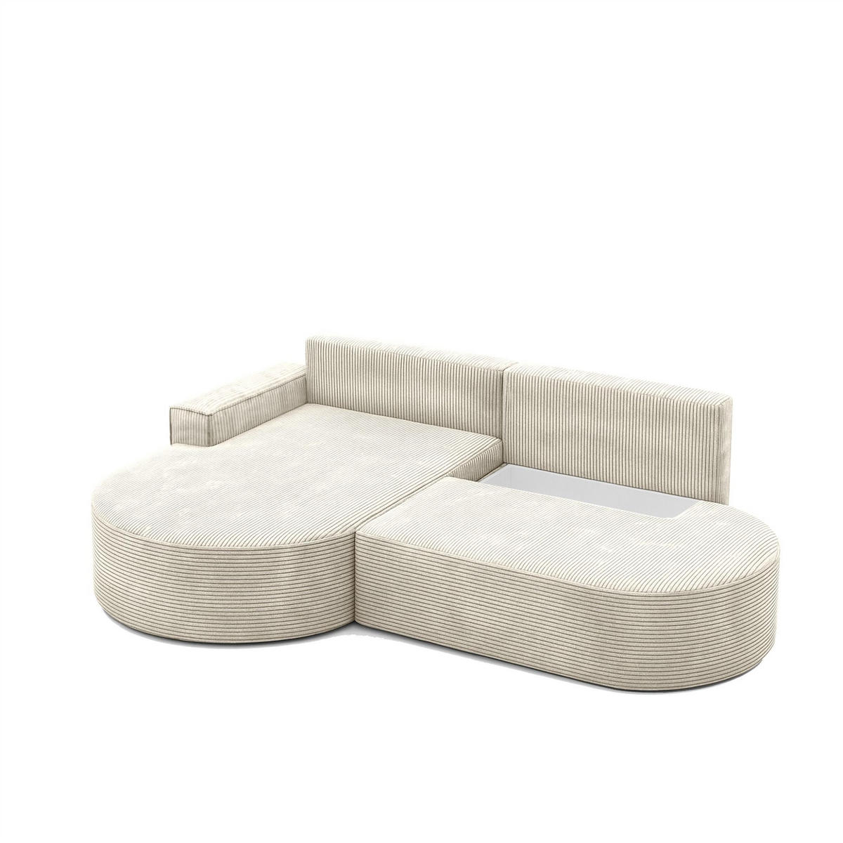 ECKSOFA Venedig Mit Schlaffunktion - Weiß, Holzwerkstoff/Textil (278/179cm) - Fun Möbel