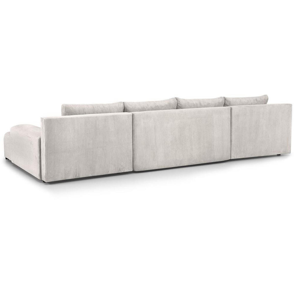 WOHNLANDSCHAFT Benny U beige - Beige/Schwarz, Textil/Metall (350/85/186cm) - Beautysofa