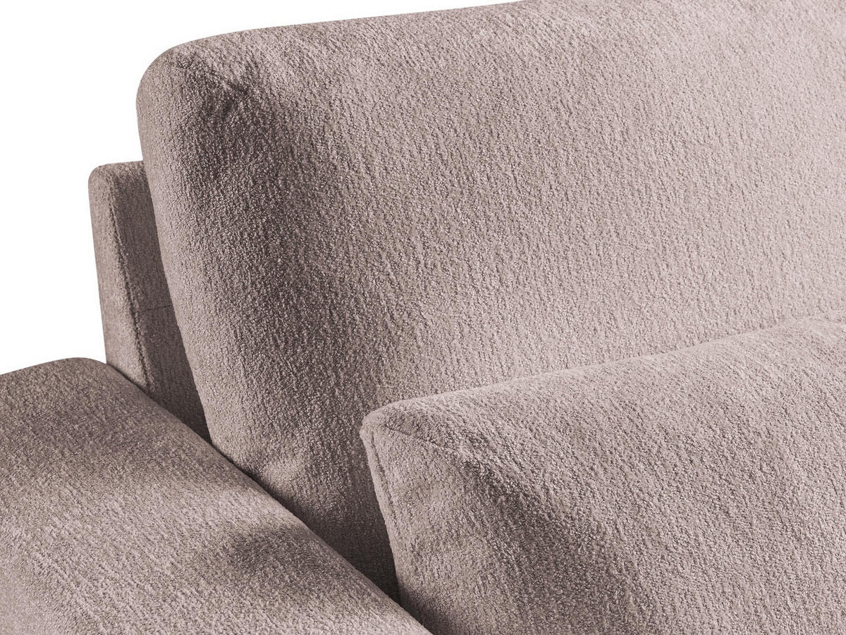 POUF Chenille Stoff Pink - Hellrosa/Schwarz, Holzwerkstoff/Textil (111/88/60cm) - Makamii