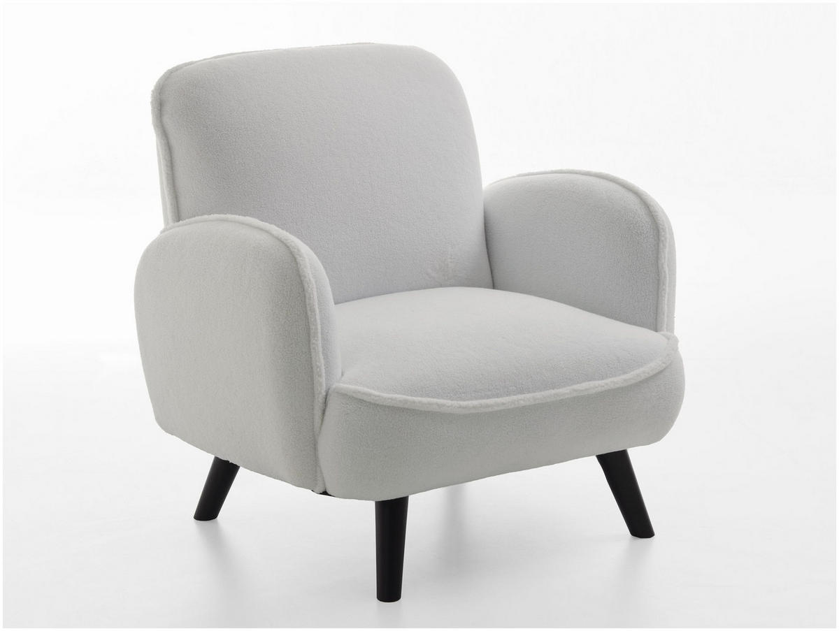 ARMLEHNENSESSEL Ben Teddystoff Weiß - Weiß, Textil (88/84/87cm) - ATLANTIC home collection