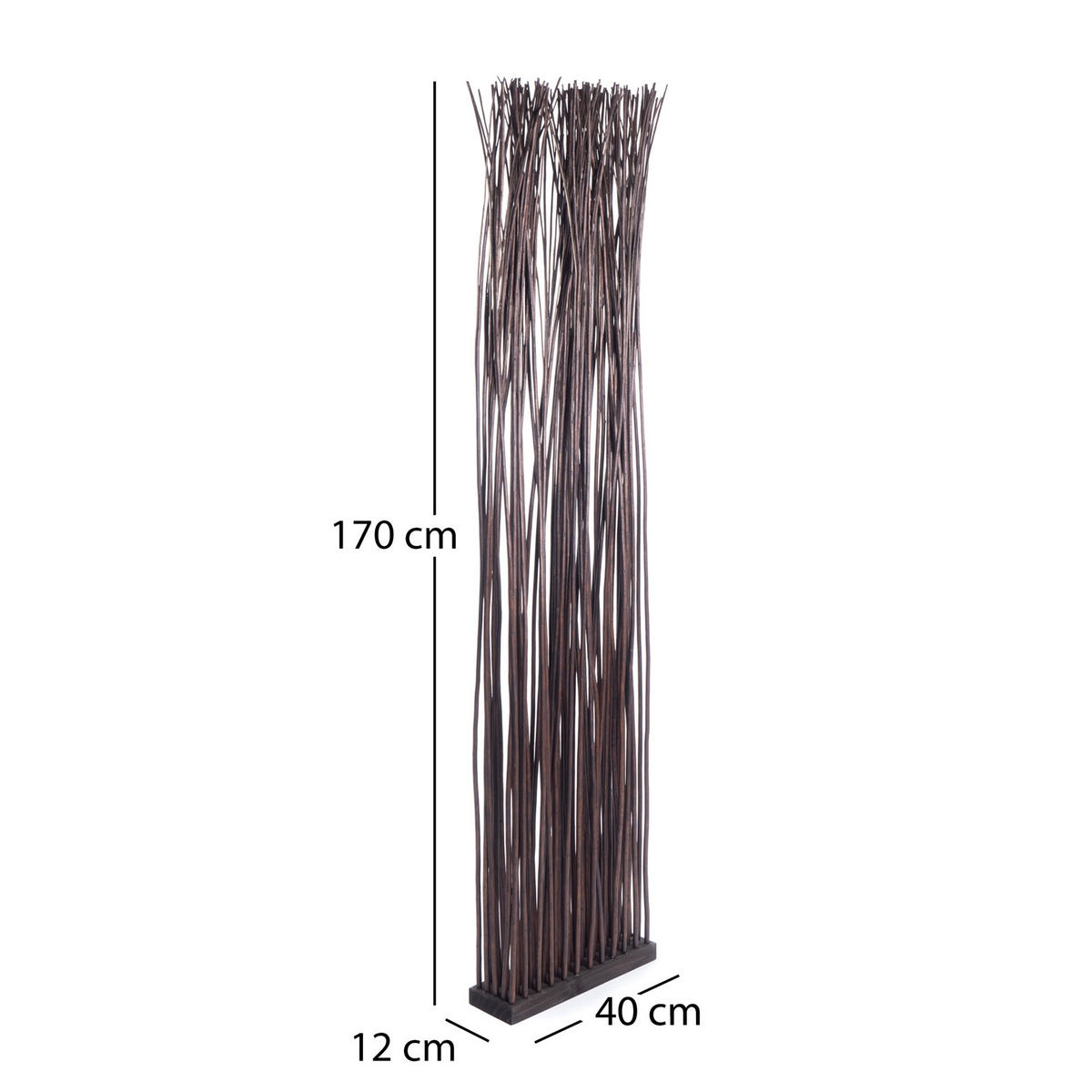 RAUMTEILER Slim 170x40 cm, Weidenholz-Zweige braun - Braun, Naturmaterialien (40/170/12cm) - DESIGN DELIGHTS