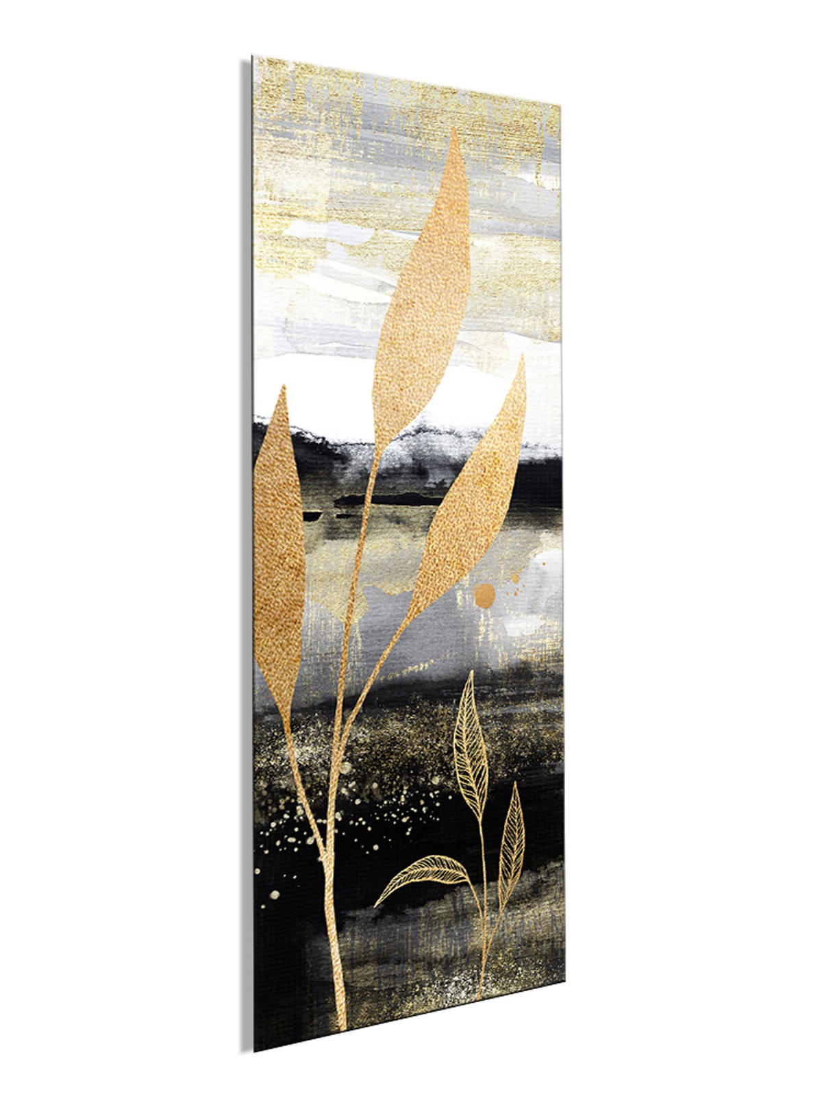 GLASBILD 30x80 cm schwarz gold - Gelb, Glas (30/80cm) - artissimo