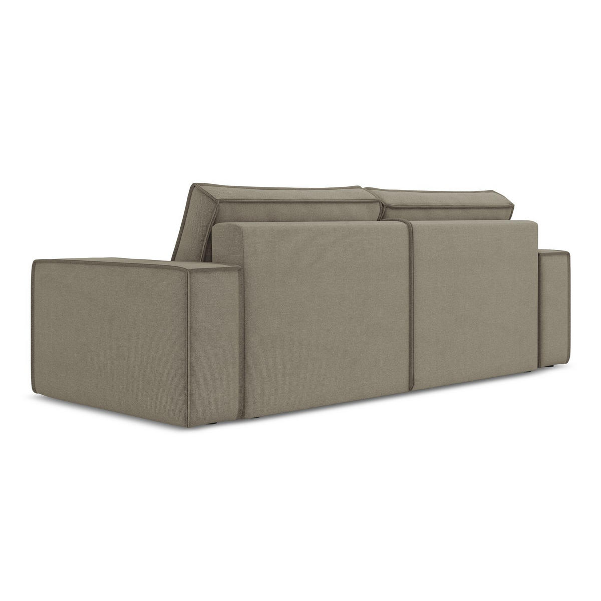 3-SITZER SOFA mit Schlaffunktion Strukturstoff Stoff Beige - Beige/Schwarz, Kunststoff/Textil (255/85/105cm) - LaMiaSofa