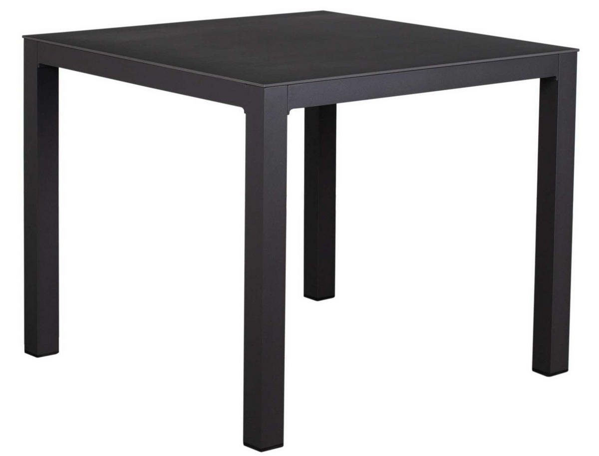 GARTENMÖBELSET Diningsessel Alicante anthrazit mit Tisch Tarifa 90x90cm - Grau, Metall - Mr. Deko