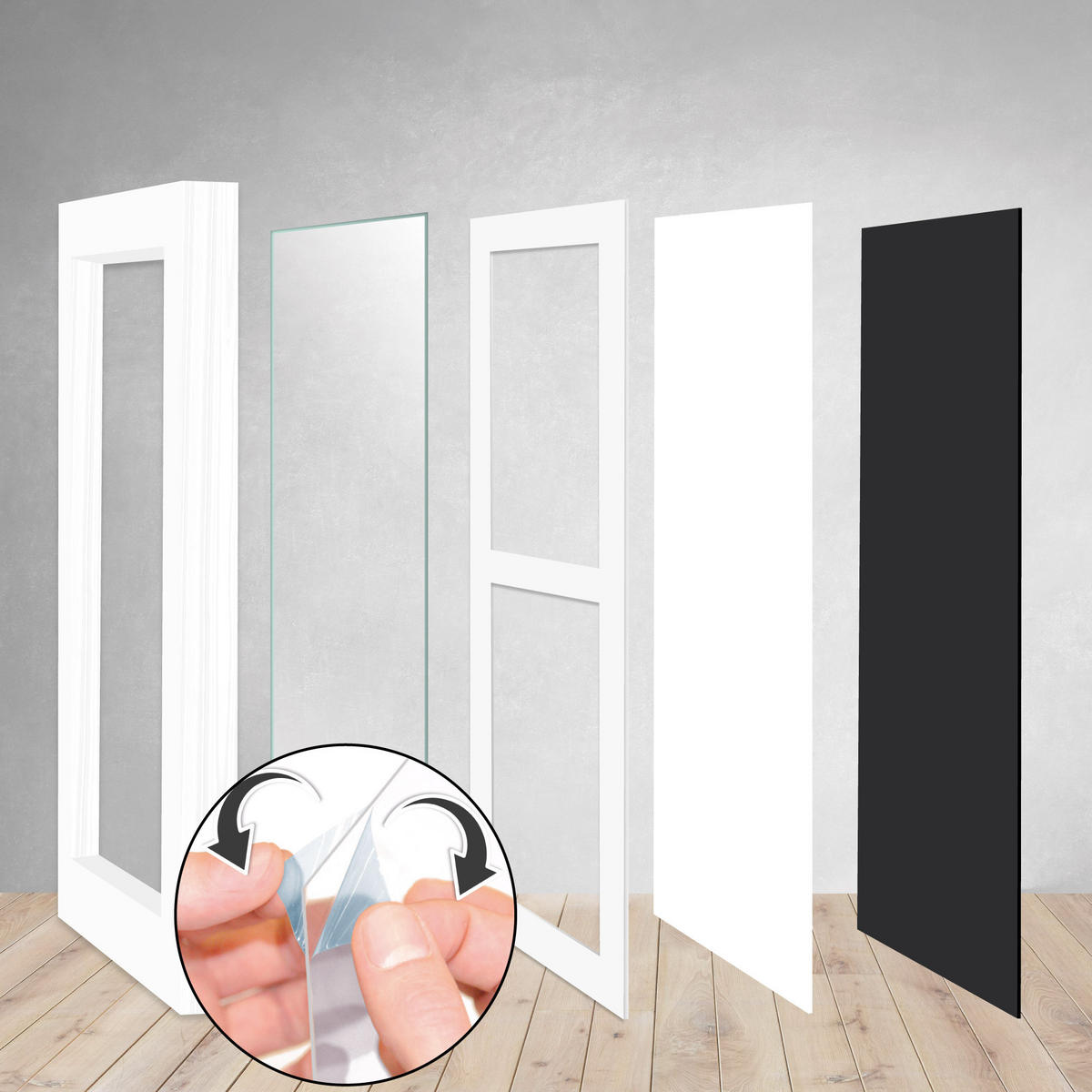 BILDERRAHMEN Galeria MDF Weiß (3tlg) - Weiß, Holzwerkstoff (12/25/41cm) - BoMoe