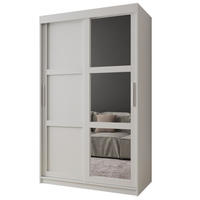 SCHWEBETÜRENSCHRANK 200/120/62 2-türig - Silberfarben/Weiß, Holz/Kunststoff (120/200/62cm) - MÖBEL KRYSPOL