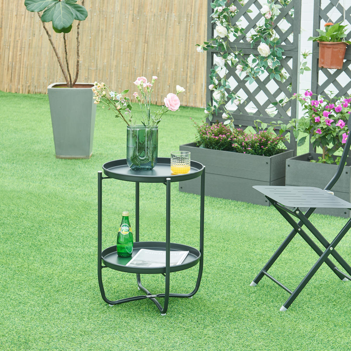 TABLETTTISCH Sandefjord - Schwarz, Metall (40/40/57.5cm) - [en.casa]