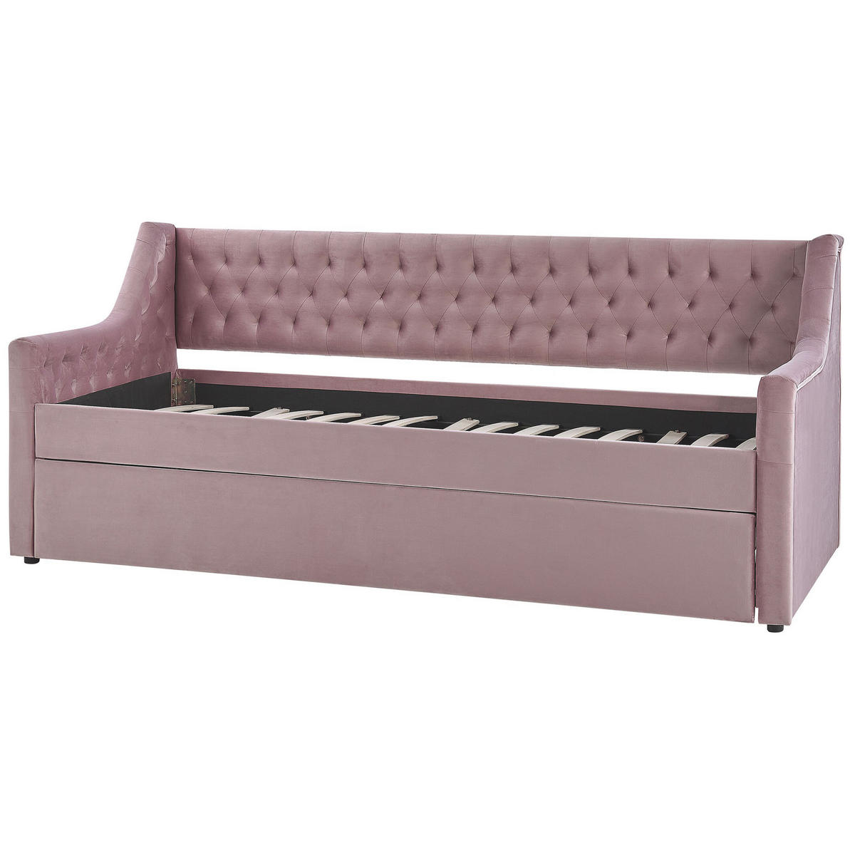 TAGESBETT 90/200cm Rosa Montargis - Pink, Textil (90/200cm) - Beliani