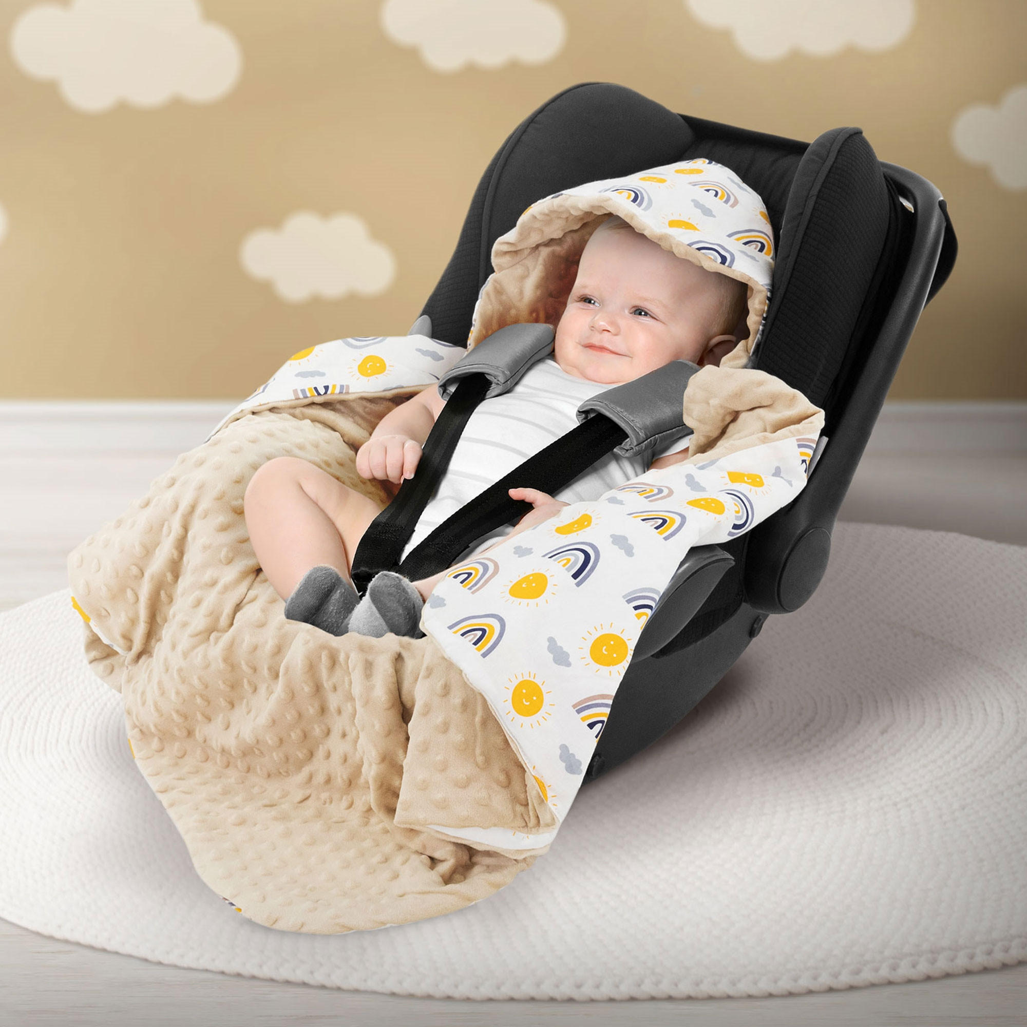 EINSCHLAGDECKE - Beige, Textil (84/84cm) - Joyz