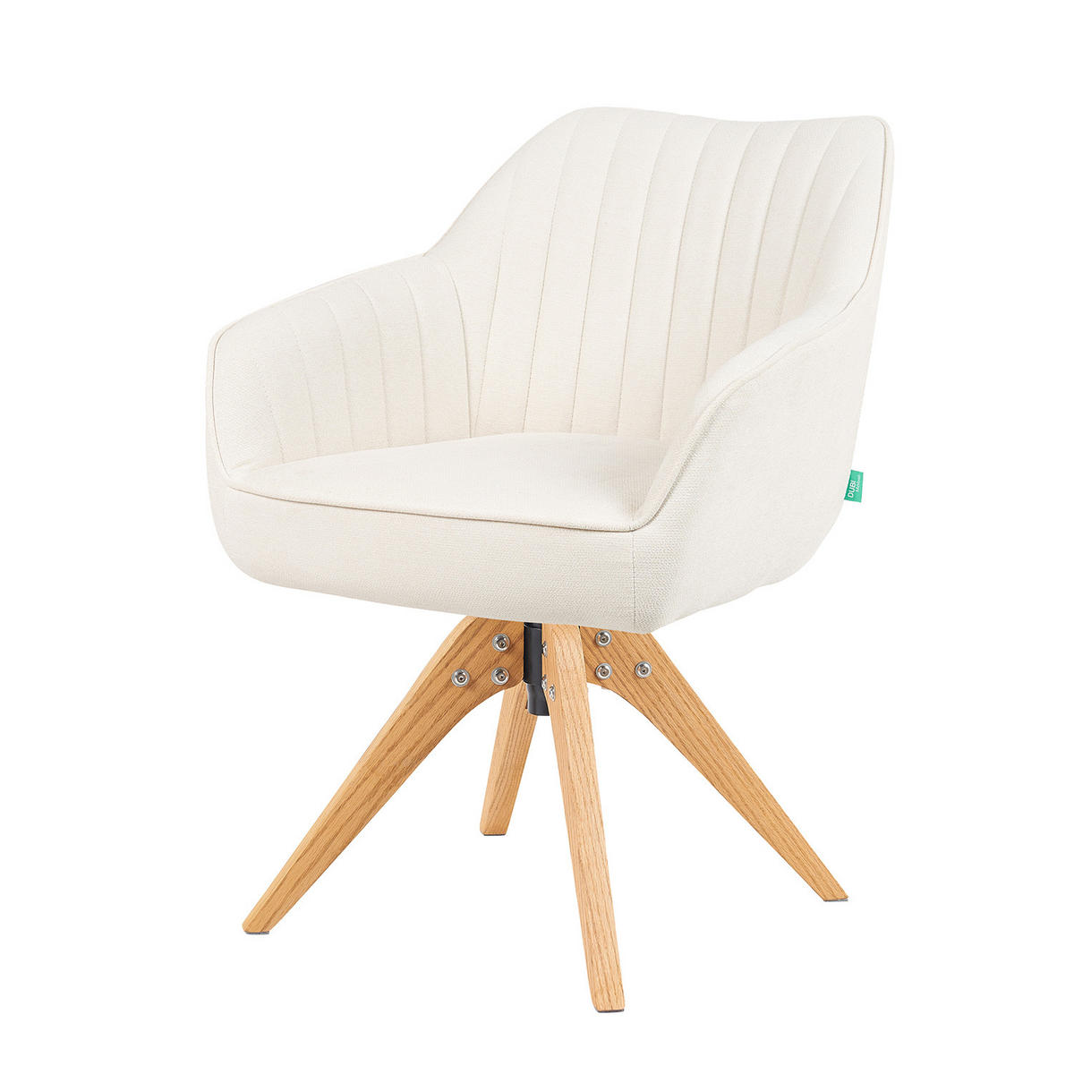 ARMLEHNSTUHL Mika-Finn 2er-Set - Honigeiche/Creme, Eichenholz/Holz (60/82/61cm) - DUBI Möbel