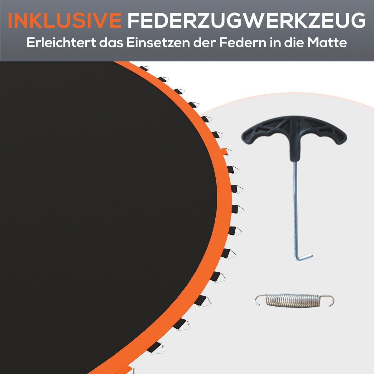 TRAMPOLINSPRUNGTUCH Sprungtuch für Trampolin, Ø323 cm, Sprungmatte Schwarz - Orange, Kunststoff (323/323cm) - SPORTNOW