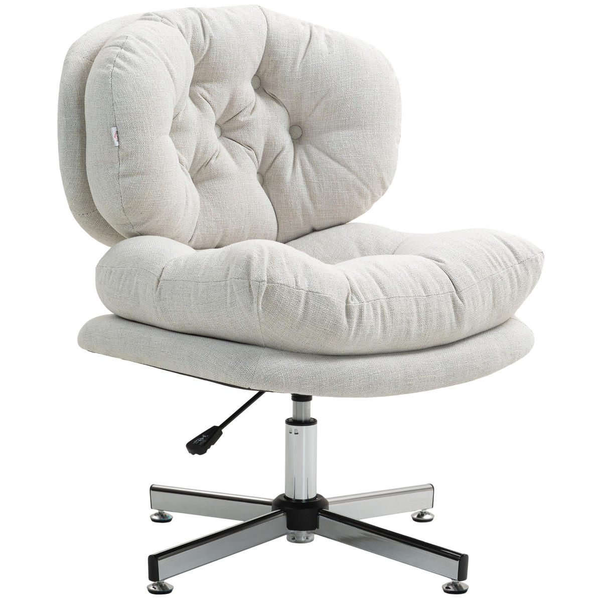 BÜROSTUHL DE-05186 Breiter Sitz ohne Armlehnen, höhenverstellbar Cremeweiß - Creme, Metall (65/94/65cm) - ComfortXL