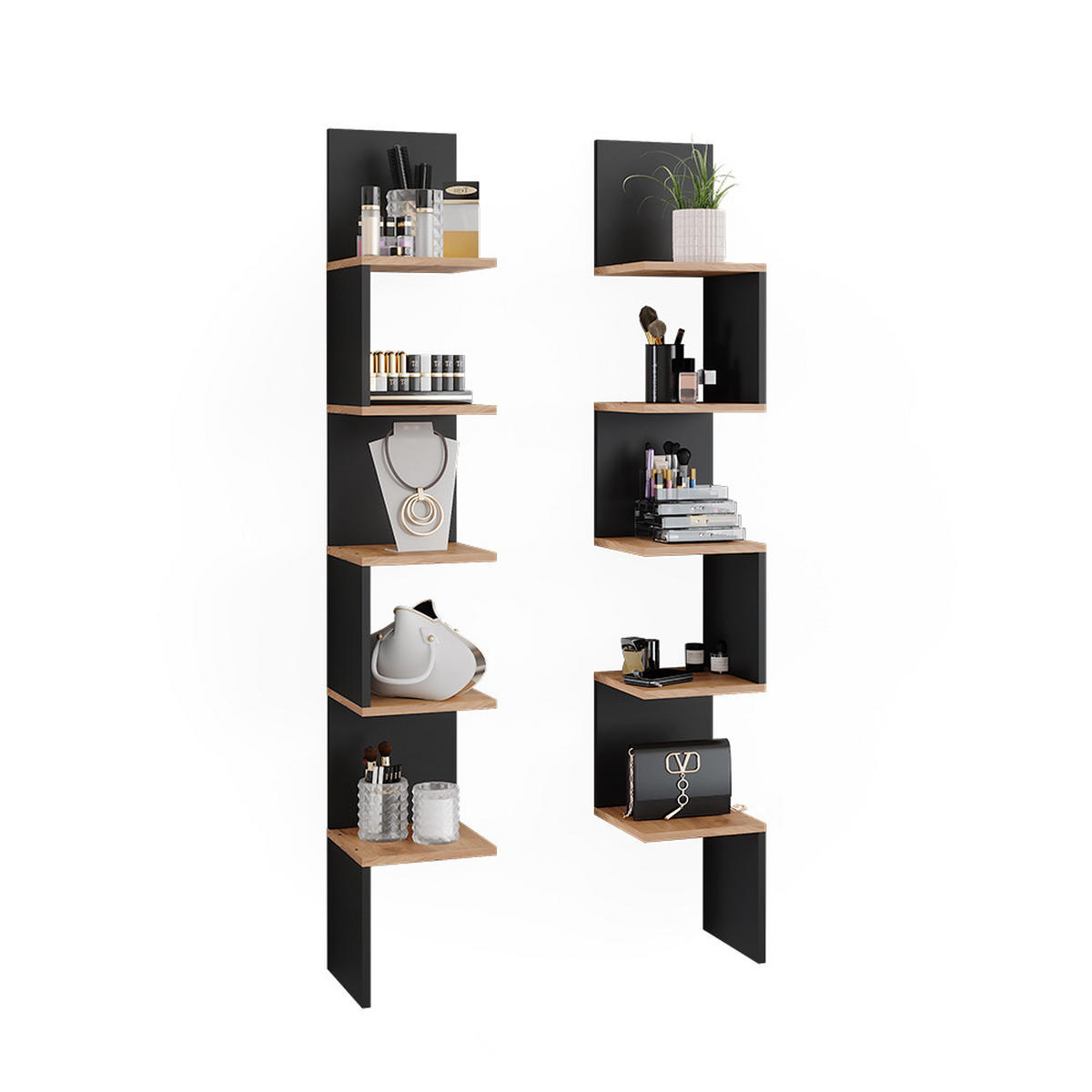 ECKREGAL Paolo Anthrazit 28 x 175.4 cm 2er Set - Honigeiche/Anthrazit, Holzwerkstoff (28/175.4/28cm) - Vicco