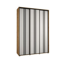 SCHWEBETÜRENSCHRANK 235,2/170/60 3-türig - Schwarz/Weiß, Holz/Metall (170/235/60cm) - Abiks Möbel