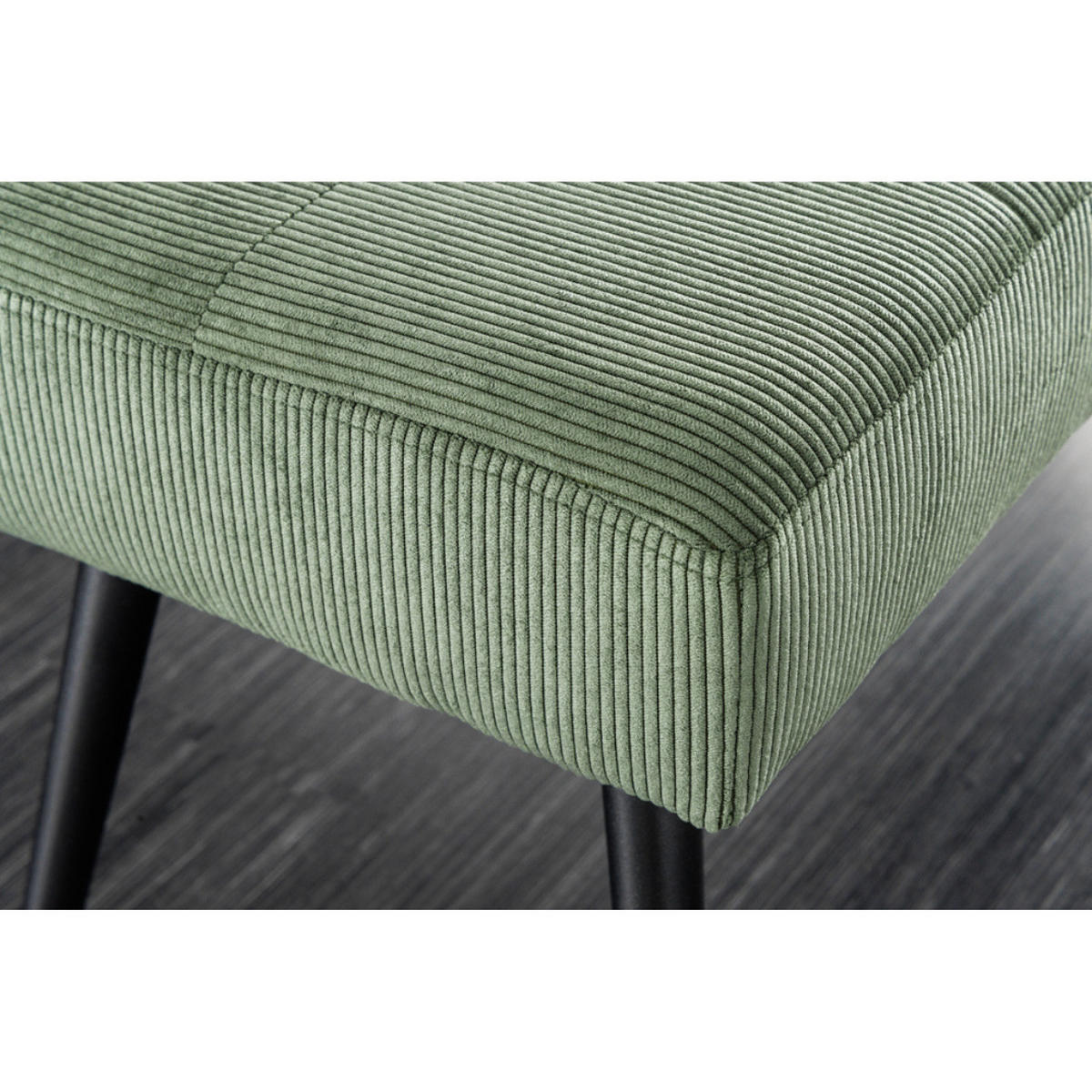 SITZBANK BOUTIQUE Cord Grün, Schwarze 100 cm - Grün, Textil/Metall (100/45/35cm) - riess-ambiente