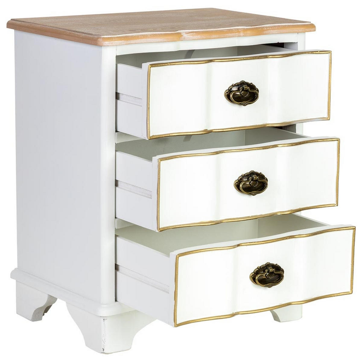 NACHTTISCH aus Holz, weiß, 50x35x60cm - Weiß, Holz (50/60/35cm) - Wanderlust