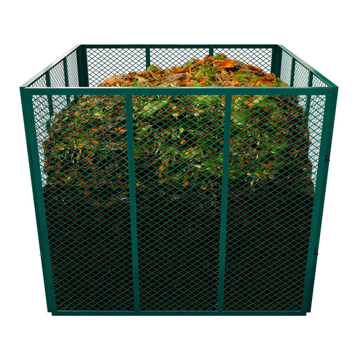 KOMPOSTER Metall dunkelgrün 800L - Grün, Metall (100/80/100cm) - Juskys