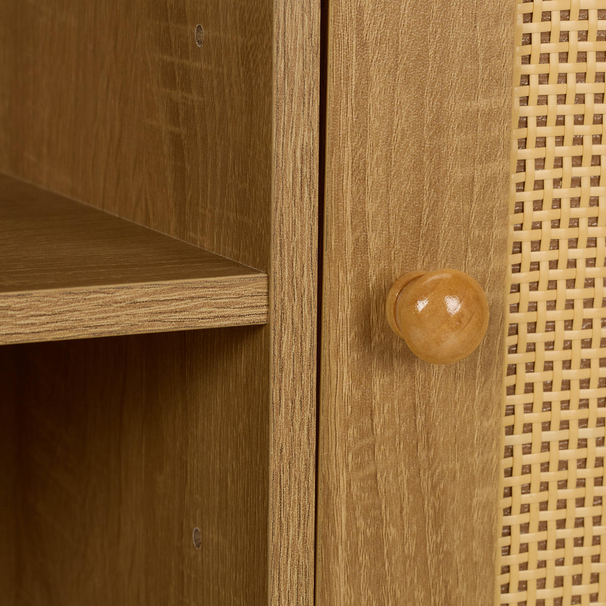 SIDEBOARD - Hellbraun, Holz/Holzwerkstoff (80/97/29cm) - Relaxdays