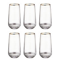 LONGDRINKGLAS (6er Set) Touch Of Gold - Transparent, Glas (0.48L) - Butlers